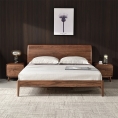 北欧实木床 现代简约双人床1.5~1.8米 北美黑胡桃意式轻奢主从卧床